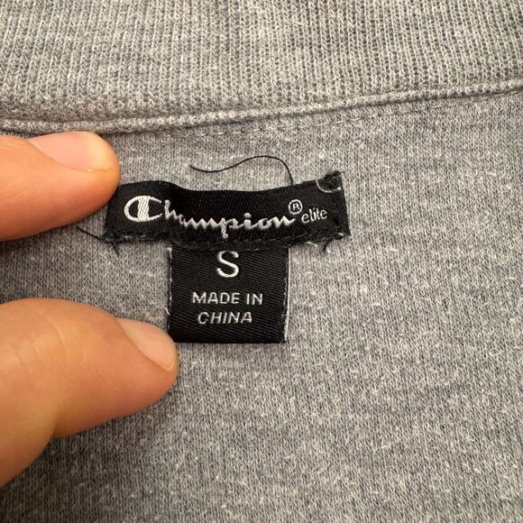 Champion Elite Oregon Ducks 1/4 Zip Pullover Sweatshirt Mens Small Gray NCAA - Picture 8 of 16